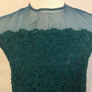Vintage Custom-Made Emerald Lace/Organza Dress